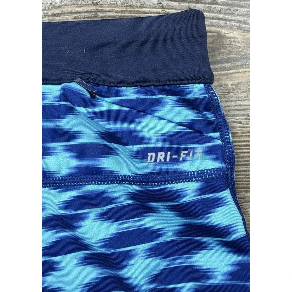 Nike Dri Fit Pants Leggings‎ Blue Run Fast Live Fearless Capri Cropped Size Med